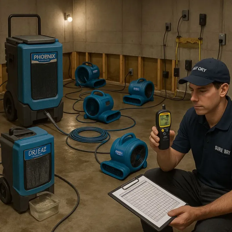 Structural Drying and Dehumidification process in Junction City, KS